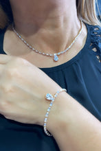Load image into Gallery viewer, 18k GoldFilled Baguette CZ Stone Set With Pear Shaped Stone in Center

