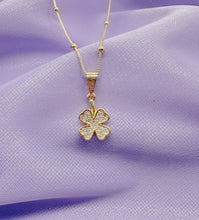 Load image into Gallery viewer, 18k Gold Filled Four Leaf Clover Pave Pendant
