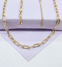 Load image into Gallery viewer, 18k Gold Filled Paper Clip Chain with Layered Score Patterns
