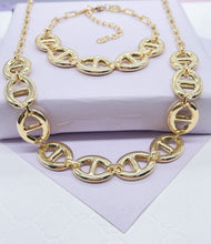 Load image into Gallery viewer, 18k Gold Filled Smooth Wide Puffy Mariner Link Set
