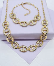 Load image into Gallery viewer, 18k Gold Filled Smooth Wide Puffy Mariner Link Set
