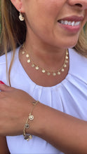 Load image into Gallery viewer, 18k GoldFilled Charm Necklace And Bracelet Set With Mini Medallion Charms
