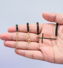 Load image into Gallery viewer, 18k Gold Filled Baguette Choker With CZ Pavè Cross In The Center
