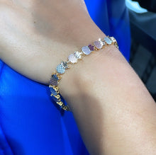 Load image into Gallery viewer, 18k Gold Filled Tri-Colored Pineapple Bracelet
