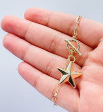 Load image into Gallery viewer, 18k Gold Filled PaperClip Toggle Choker With Star Pendant
