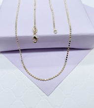 Load image into Gallery viewer, 18k Gold Filled 1.5mm Dainty Flat Beaded Chain
