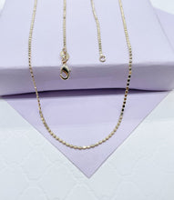 Load image into Gallery viewer, 18k Gold Filled 1.6mm Dainty Flat Beaded Chain
