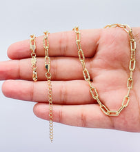 Load image into Gallery viewer, 18k Gold Filled Paper Clip Chain with Layered Score Patterns
