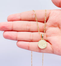 Load image into Gallery viewer, 18k Gold Filled Eye or Horus Medallion Pendant
