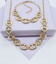 Load image into Gallery viewer, 18k Gold Filled Smooth Wide Puffy Mariner Link Set
