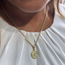 Load image into Gallery viewer, 18k Gold Filled Eye or Horus Medallion Pendant
