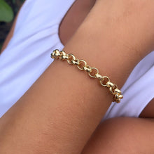 Load image into Gallery viewer, 18k Gold Filled Chunky Plain Rolo Link Bracelet
