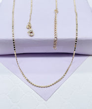 Load image into Gallery viewer, 18k Gold Filled 1.5mm Dainty Flat Beaded Chain
