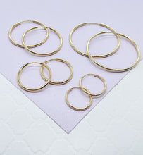 Load image into Gallery viewer, Very Light And Sturdy 18k Gold Filled Plain Thin Endless Hoop Earrings, Dainty
