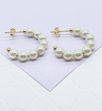 Load image into Gallery viewer, 18k Gold Filled Open Plain Pearl Hoop
