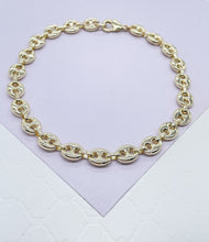 Load image into Gallery viewer, 18k Gold Filled Puffy Mariner 8mm Link Anklet
