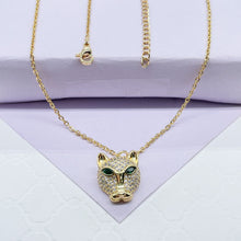 Load image into Gallery viewer, 18k Gold Filled Large Panther Charm Necklace With Curb Chain
