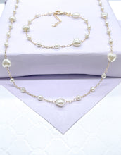 Load image into Gallery viewer, 18k Gold Filled Heart Shaped Faux Pearl Set
