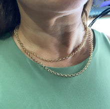 Load image into Gallery viewer, 18k Gold Filled 4mm Rolo Chain, Dainty chains, Plain Chain
