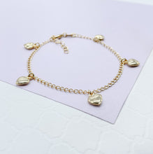 Load image into Gallery viewer, 18k Gold Filled Curb Link Plain Bracelet With Heart Charm
