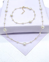 Load image into Gallery viewer, 18k Gold Filled Heart Shaped Faux Pearl Set
