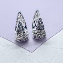 Load image into Gallery viewer, 18k Gold Fulled Tear Drop Shaped Pave Huggies
