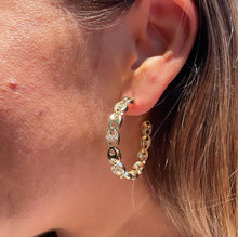 Load image into Gallery viewer, 18k Gold Filled Puffy Mariner Open Hoop Earring
