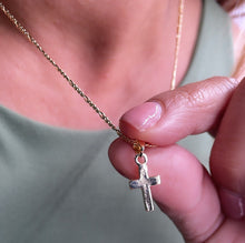 Load image into Gallery viewer, 18k Gold Filled Smooth Plain Cross Pendant, Cross Jewelry
