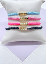 Load image into Gallery viewer, Colorful Braided Adjustable Bracelet With 18k GoldFilled Bead Charms
