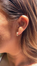 Load image into Gallery viewer, 18k Gold Filled Chain Link Huggie Earring With CZ Stones
