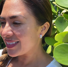 Load image into Gallery viewer, 18k Gold Filled Pave Leaf Huggie Earring
