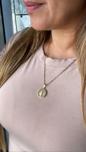 Load image into Gallery viewer, 18k Gold Filled Solid Guadalupe Pendant With CZ see through rows
