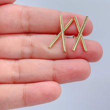 Load image into Gallery viewer, 18k Gold Filled Plain “X” Crossed Stud Earrings
