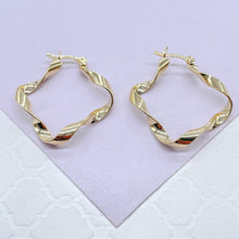Load image into Gallery viewer, 18k Gold Filled Plain Thin Chunky Twisted Hoops
