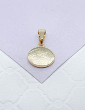 Load image into Gallery viewer, 18k Gold Filled Mini Medallion Charm Pendant With engraved Angel

