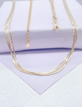 Load image into Gallery viewer, 18k Gold Filled 3 In 1 Flat Snake Link Chain
