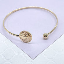 Load image into Gallery viewer, 18k Gold Filled XL Cuff Bracelet with Engraved San Benito Ends
