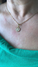 Load image into Gallery viewer, 18k Gold Filled Mini Medallion Charm Pendant With engraved Angel
