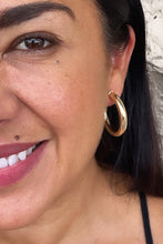 Load image into Gallery viewer, Thick 18k Gold Filled Plain 5mm Chunky 3/4 Hoop Earrings Push Back Closing the and Jewelry Making Supplies
