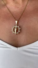 Load image into Gallery viewer, 18k Colorful St Jude Pendant Crowned with Multi-Color and White CZ Stones
