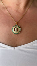 Load image into Gallery viewer, 18k Gold Filled Guadalupe &amp; Saint Jude Medallion Charm with CZ Stone
