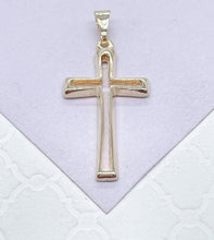 Load image into Gallery viewer, 18k Gold Filled Smooth Dainty See Through Cross
