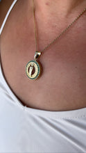 Load image into Gallery viewer, 18k Gold Filled Guadalupe &amp; Saint Jude Medallion Charm with CZ Stone
