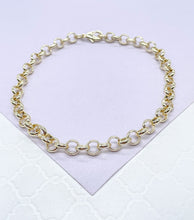 Load image into Gallery viewer, 18k Gold Filled 4mm Dainty Rolo Chain and Bracelet
