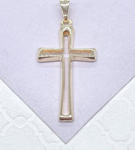 Load image into Gallery viewer, 18k Gold Filled Smooth Dainty See Through Cross
