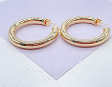 Load image into Gallery viewer, Thick 18k Gold Filled 7.5mm Smooth Open Hoops, Available in 2 Sizes
