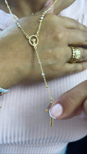 Load image into Gallery viewer, 18k Gold Filled Rosary: Tri-Colored Beaded Guadalupe or Divine Child Center
