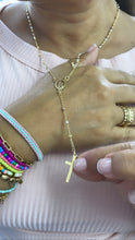 Load image into Gallery viewer, 18k Gold Filled Rosary: Tri-Colored Beaded Guadalupe or Divine Child Center
