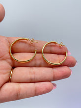 Load image into Gallery viewer, 18k Gold Filled Plain Flat Thin Dainty Hoop
