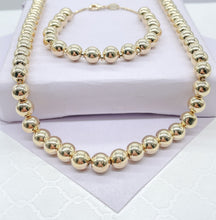 Load image into Gallery viewer, 18k Gold Filled Beaded Bracelet: 8mm Ball Bead Women's Jewelry
